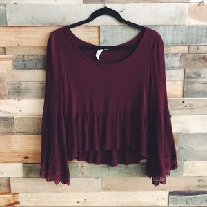 burgundy top